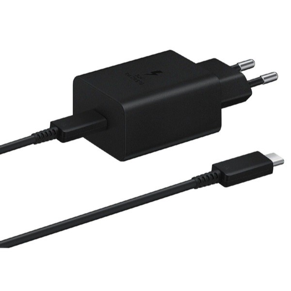 Фото - Мережевий зарядний пристрій Samsung 45W Compact Power Adapter C to C Cable Black (EP-T4510XBEGRU)
