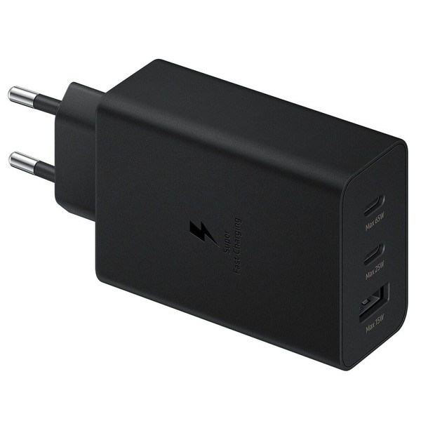 Фото - Мережевий зарядний пристрій Samsung Trio 65W 2 Type-C+USB Black /EP-T6530NBEGRU