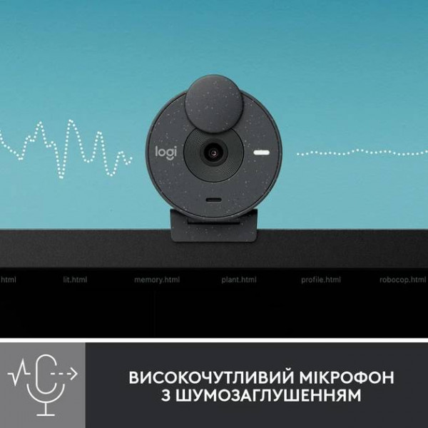 Фото - Веб-камера для комп'ютера Logitech BRIO 300 FHD Graphite (960-001436)