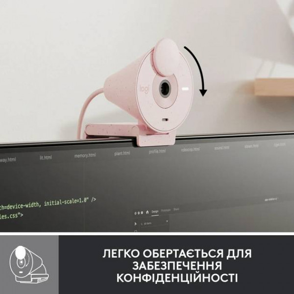 Фото - Веб-камера для комп'ютера Logitech BRIO 300 FHD Rose (960-001448)