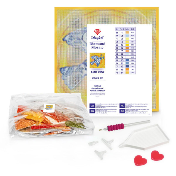 Фото - Алмазний живопис Ideyka Гріємось біля каміна  30х30 см (AMO7859)