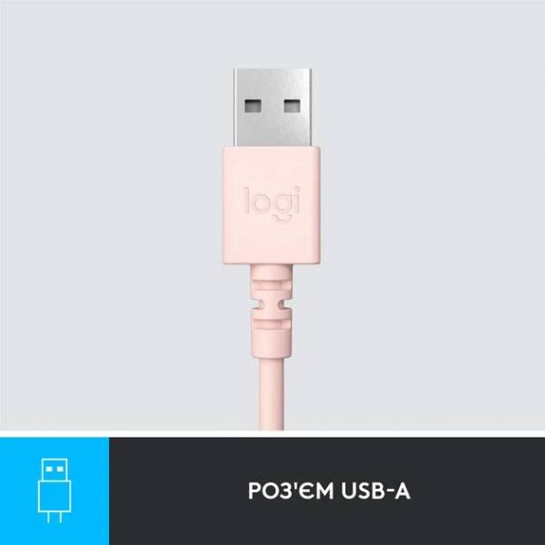 Фото - Гарнітура дротова Logitech H390 USB Rose (981-001281)