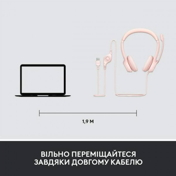 Фото - Гарнітура дротова Logitech H390 USB Rose (981-001281)