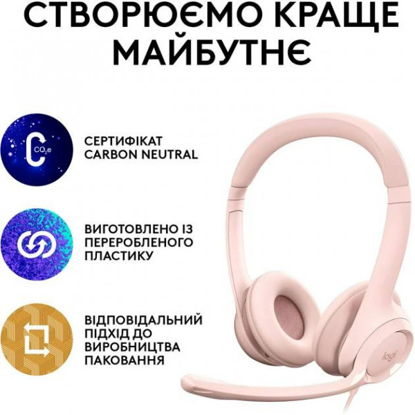 Фото - Гарнітура дротова Logitech H390 USB Rose (981-001281)