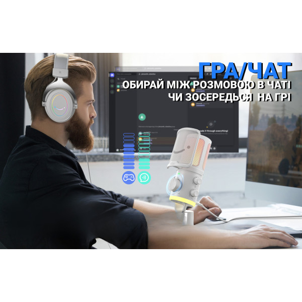 Фото - Микрофон для компьютера проводной Fifine AM6W USB White