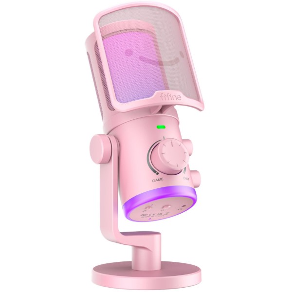Фото - Микрофон для компьютера проводной Fifine AM6P USB Pink