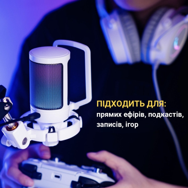 Фото - Мікрофон до комп'ютера Fifine A6TW USB White