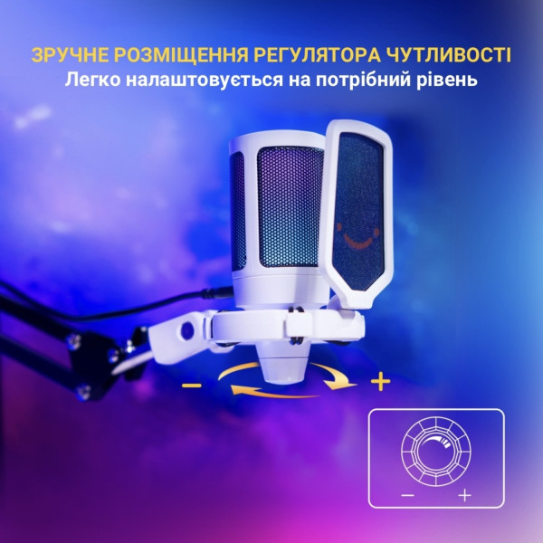 Фото - Мікрофон до комп'ютера Fifine A6TW USB White