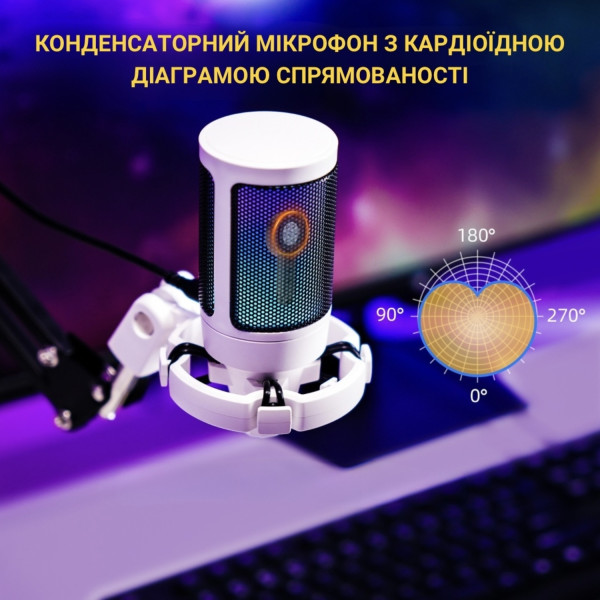 Фото - Мікрофон до комп'ютера Fifine A6TW USB White