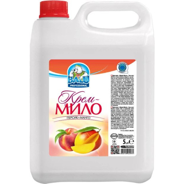 Фото - Рідке мило для рук BALU Персик-Манго, кан. 5 л