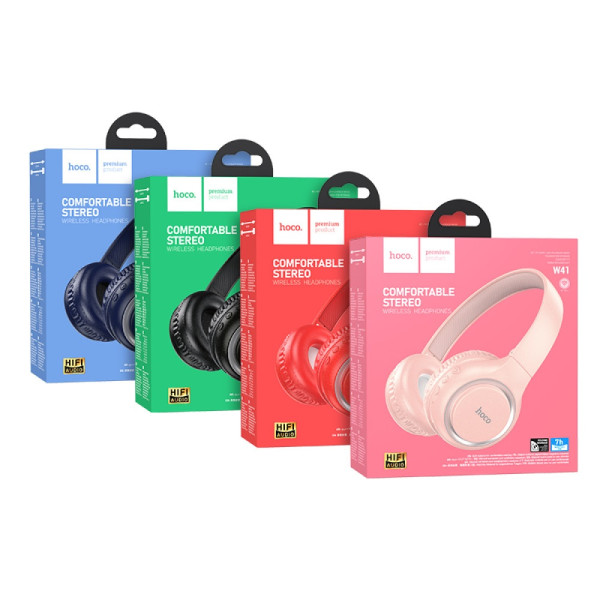 Фото - Навушники повнорозмірні бездротові HOCO W41 Charm BT headphones Pink (6931474789280)