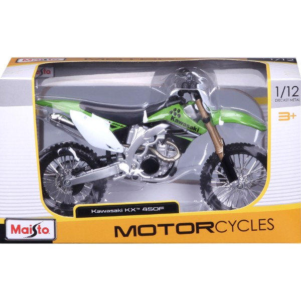 Фото - Колекційний легковий транспорт Maisto Мотоцикл Kawasaki KX 450F, 1:12 (31101-08141)