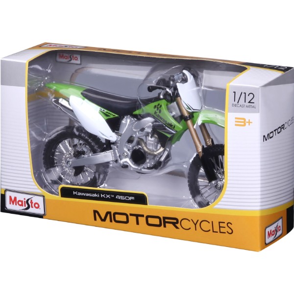 Фото - Колекційний легковий транспорт Maisto Мотоцикл Kawasaki KX 450F, 1:12 (31101-08141)