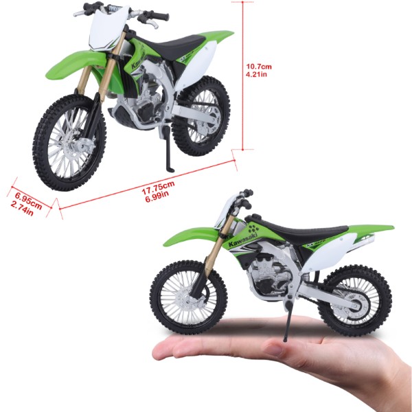 Фото - Колекційний легковий транспорт Maisto Мотоцикл Kawasaki KX 450F, 1:12 (31101-08141)