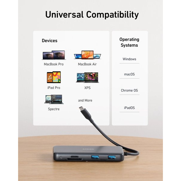 Фото - Хаб USB Anker 555 PowerExpand 8-in-1 100W PD 10Gbps USB-C (A83830A3)