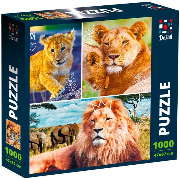 Фото - Пазлы (8+) De.tail «Lion family» (1000 элем.) (DT1000-01)