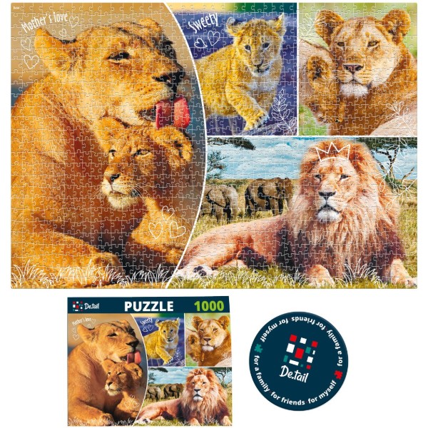 Фото - Пазлы (8+) De.tail «Lion family» (1000 элем.) (DT1000-01)