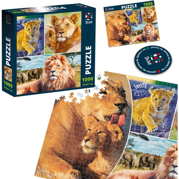 Фото - Пазлы (8+) De.tail «Lion family» (1000 элем.) (DT1000-01)