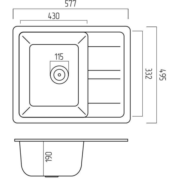 Фото - Мойка кухонная VALESO 5851 ARIA матовый Морион