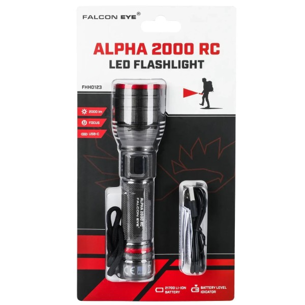 Фото - Фонарь аккумуляторный Falcon Eye 2000 RC (2000 Lm) Focus Rechargeable Type-C (FHH0123)