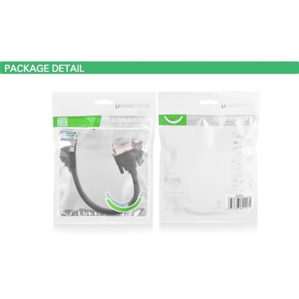 Фото - Перехідник DVI - HDMI UGREEN DVI Male to HDMI Female Adapter Cable 22cm Black (20118)