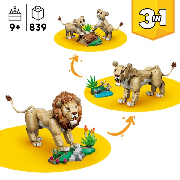 Фото - Конструктор LEGO  Creator Дикі тварини: Величний лев (31386)