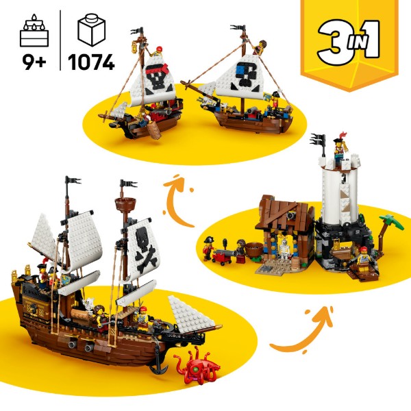 Фото - Конструктор LEGO Creator Культовий піратський корабель (31387)