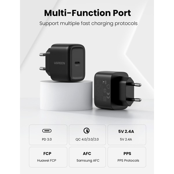 Фото - Сетевое зарядное устройство UGREEN CD250 25W Type-C PD Charger + C-C 2m Cable White (UGR-50581)