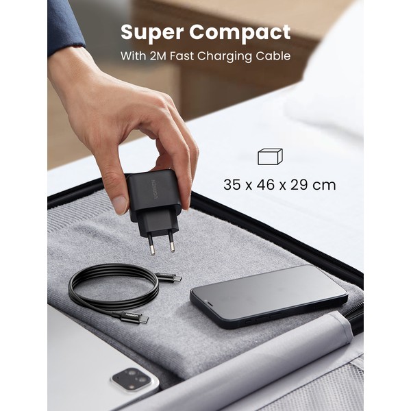 Фото - Сетевое зарядное устройство UGREEN CD250 25W Type-C PD Charger + C-C 2m Cable White (UGR-50581)