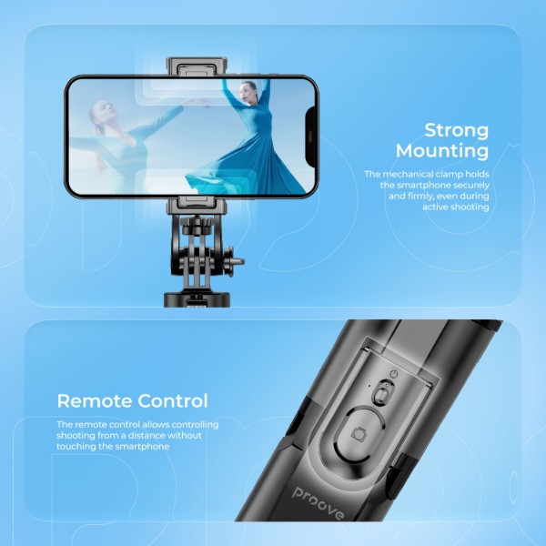Фото - Трипод для селфи Proove MegaStick Selfie Stick Tripod (1530 mm) Black