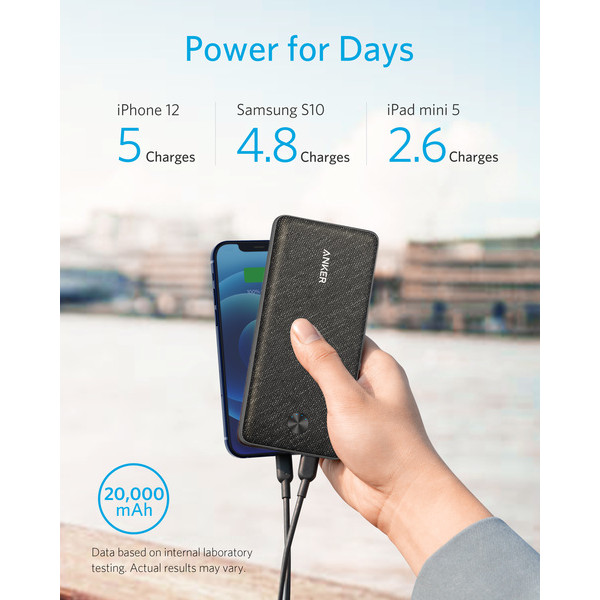 Фото - Батарея мобильная Anker PowerCore III Sense 20000 mAh 20W PD Black (A1365G11)