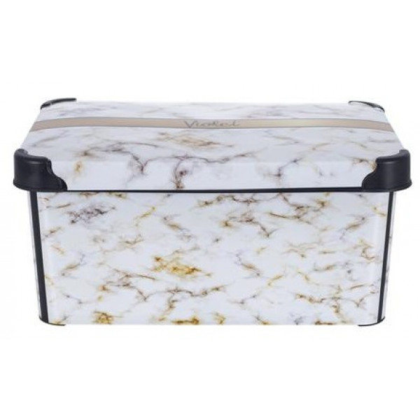 Фото - Короб для зберігання VIOLET HOUSE 0648 Decor Marble White с/кр. 20 л