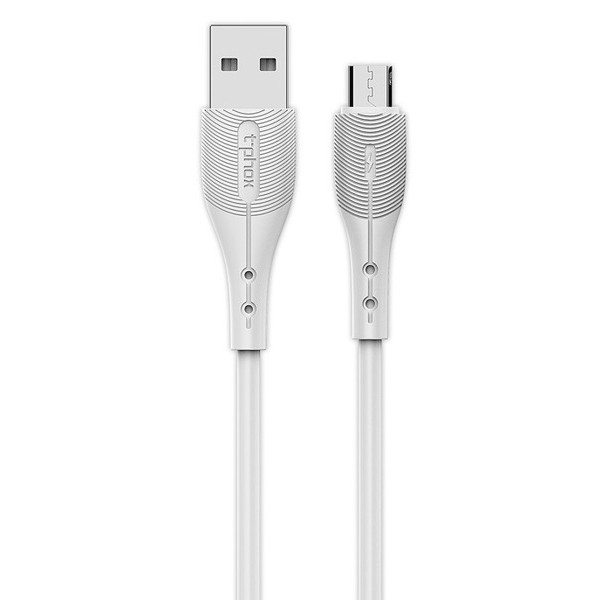 Фото - Кабель синхронізації даних T-phox Wing Micro USB 1m White (T-M836) Фото - Кабель синхронізації даних T-phox Wing Micro USB 1m White (T-M836)