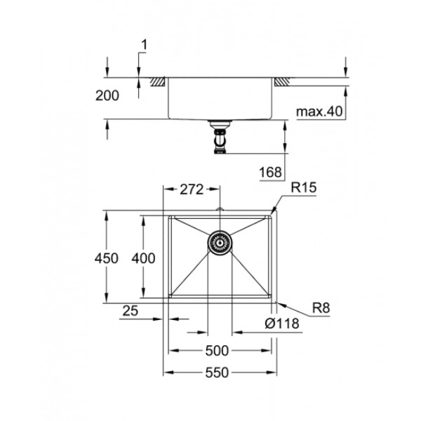 Фото - Мийка кухонна Grohe K700U Матовий графіт (31574AL1)