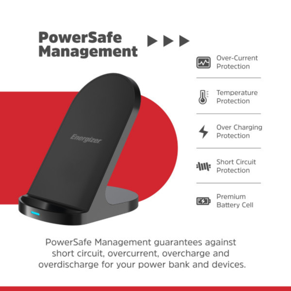 Фото - Беспроводное зарядное устройство Energizer WCP108 QI 15W Black (WCP108)