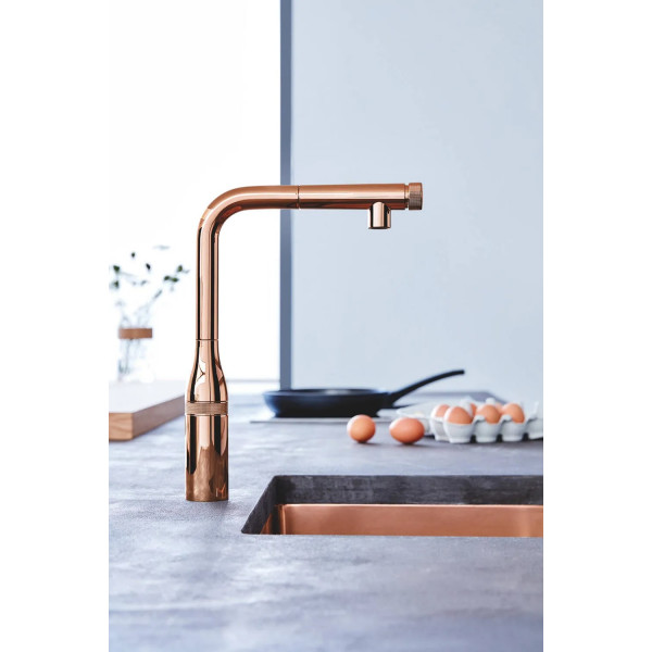 Фото - Кухонний змішувач Grohe Essence Smart Control Теплий захід сонця (31615DA0)