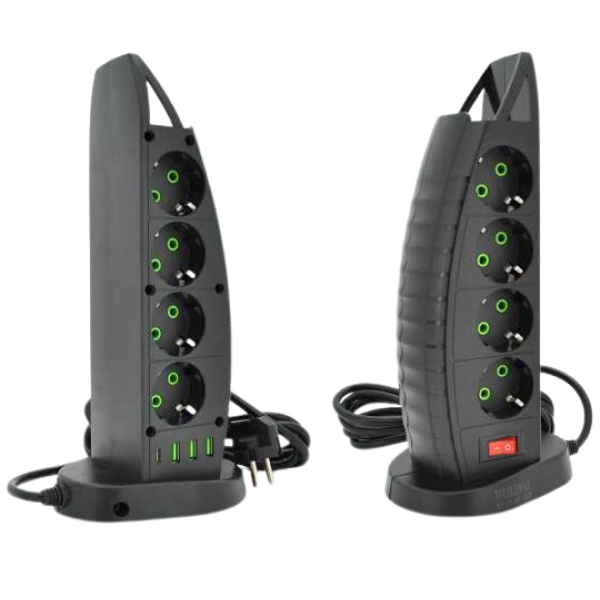 Фото - Мережевий фільтр Voltronic F14 8р EU+3 USB+Type-C 2m (31677)