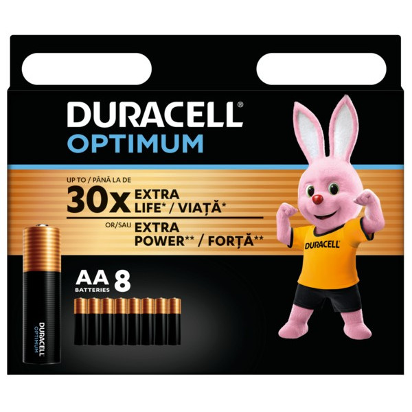 Фото - Уценка - Батарейка тип AA Duracell LR06 KPD 08*10 OPTIMUM УП. 1X8 ШТ