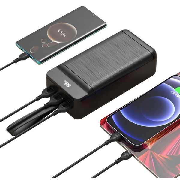 Фото - Батарея мобільна XO 30000 mAh 3-Input PD20W+QC22.5W with light Black (PR156)