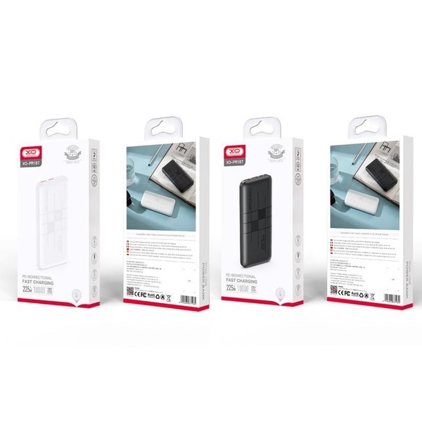 Фото - Батарея мобильная XO 10000 mAh PD20W+QC22.5W Black (PR187)