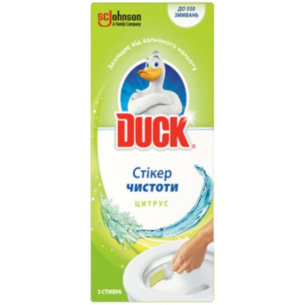 Фото - Туалетный блок SC Johnson Duck Cтикер Цитрус 3 шт. (5000204324280)