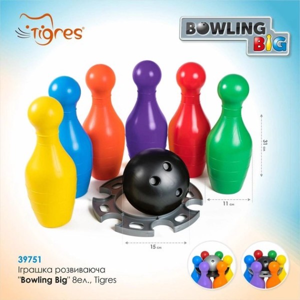 Фото - Ігровий набір для малюка Tigres Bowling Big 8 ел. (39751)