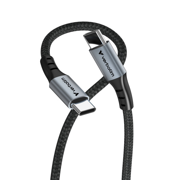 Фото - Кабель синхронізації даних Verbatim 100 Вт USB-C–USB-C 120 см Black (31846)