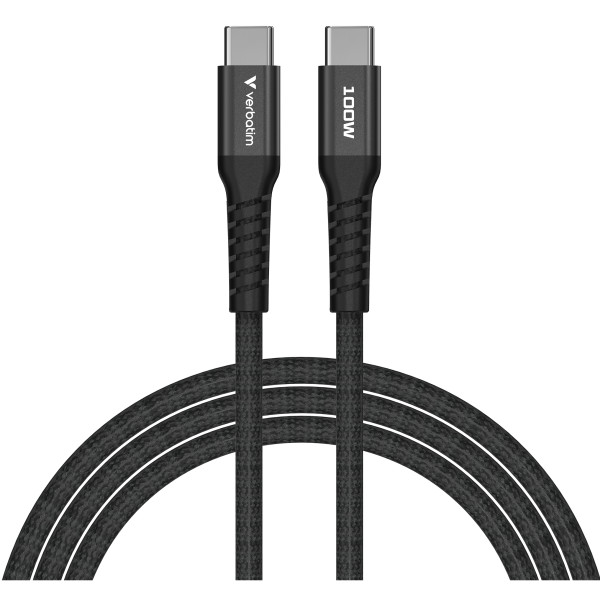 Фото - Кабель синхронізації даних Verbatim 100 Вт USB-C–USB-C 120 см Black (31863)