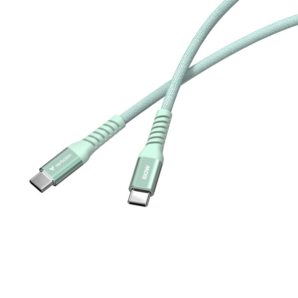 Фото - Кабель синхронізації даних Verbatim 60 Вт USB-C–USB-C 120 см Green (31864)
