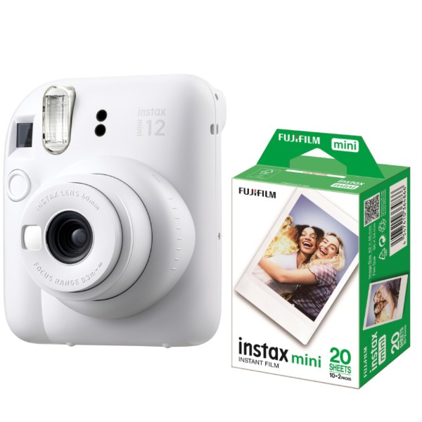 Фото - Комплект техники Fujifilm Фотобумага + Фотокамера Fujifilm INSTAX Mini Glossy 2x10 шт. (16567828) + INSTAX MINI 12 Clay White (16806121)