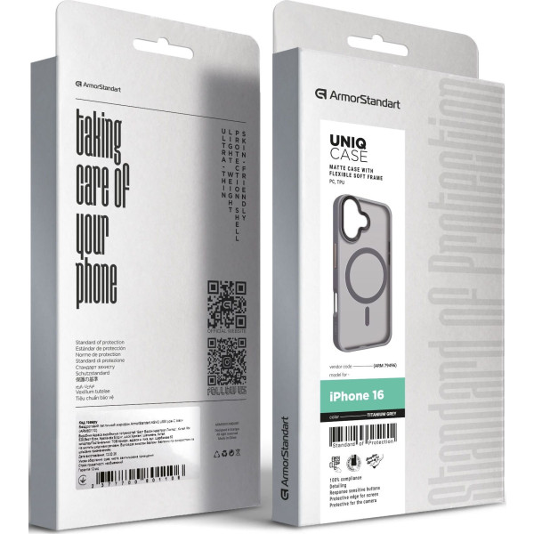 Фото - Чехол для смартфона Armorstandart Uniq MagSafe for Apple iPhone 16 Titanium Grey (ARM79496)