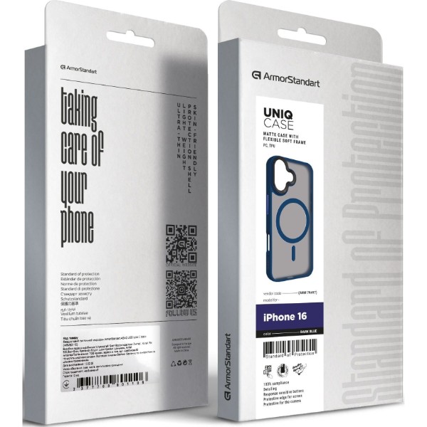 Фото - Чехол для смартфона Armorstandart Uniq MagSafe for Apple iPhone 16 Dark Blue (ARM79497)