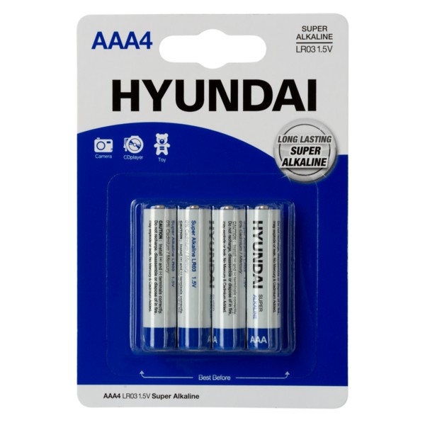 Фото - Батарейка тип AAA Hyundai LR03 AAA BL4 Alkaline (HT7006002)
