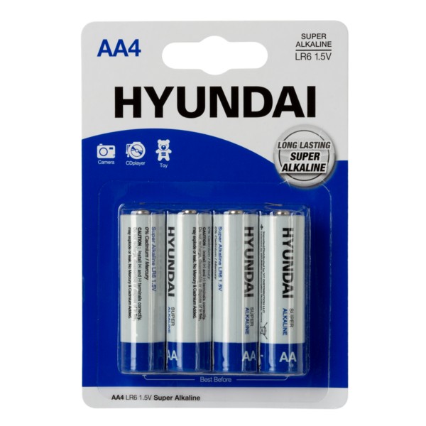 Фото - Батарейка тип AA Hyundai LR6 AA BL4 Alkaline (HT7006001)
